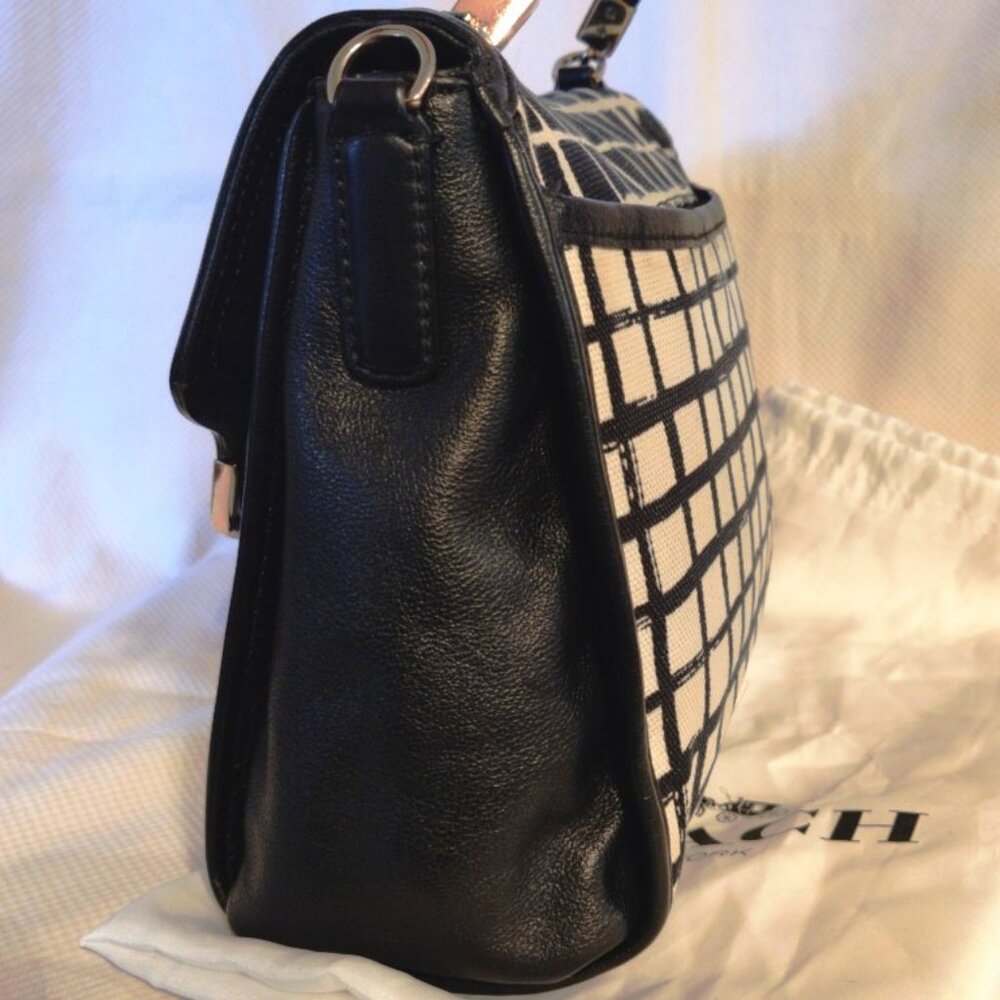 Coach Madison Sadie Top Handle or Crossbody in Black/Cream EUC + NWT Gold Chain - Picture 11 of 16